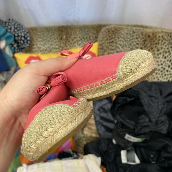 Coach pink Cassidy espadrille leather flats tassel - Picture 3 of 6